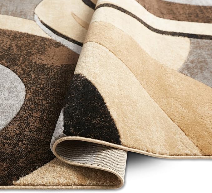 Home Dynamix Tribeca Slade Modern Area Rug ,Abstract Brown/Gray 5'2"x7'2"