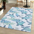 Tritard Coastal Sea Turtles Area Rugs Beach Themed Nautical Starfish Coral Accent Rugs Non-Slip Sea Marine Life Rugs Floor Carpet for Living Room Bedroom, Blue, 3x5 Feet