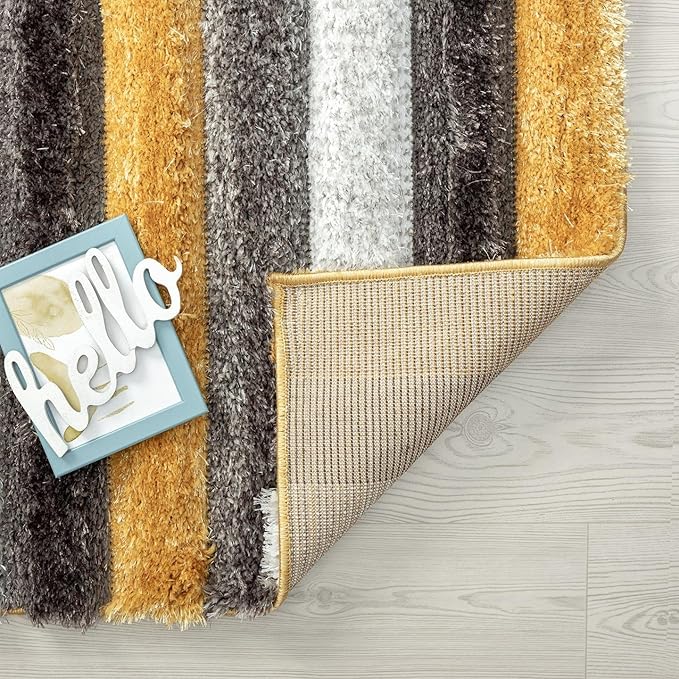 LUXE WEAVERS Lantanas Collection 7119 Yellow 8x10 Modern Geometric Area Rug