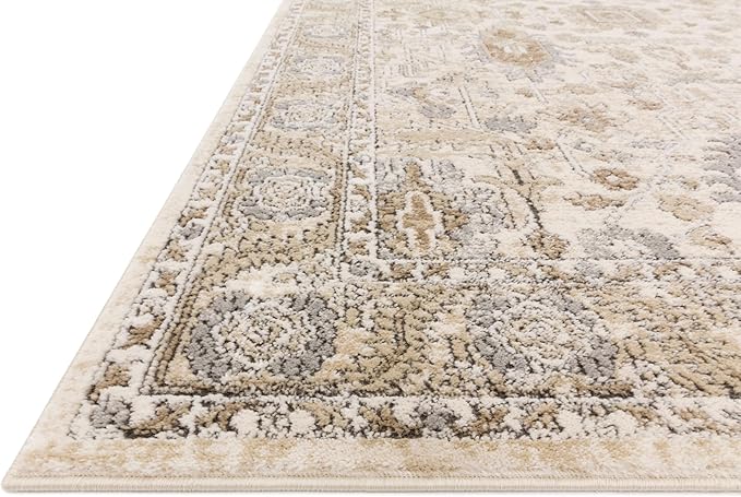 Loloi Teagan Collection TEA-03 Ivory/Sand 11'-6" x 15' Area Rug, Large, Soft Neutral Rug, High-Traffic for Living Room, Bedroom, Home Office, Dining Area