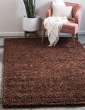 Unique Loom Solid Shag Collection Area Rug (2' x 3' 1" Rectangle, Chocolate Brown)