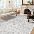 LIVEBOX 10x14 Area Rugs, Extra Large Grey Area Rug for Living Room Boho Soft Non-Slip Rug, Low Pile Non-Shedding Indoor Carpet for Dining Room Bedroom High Traffic Areas