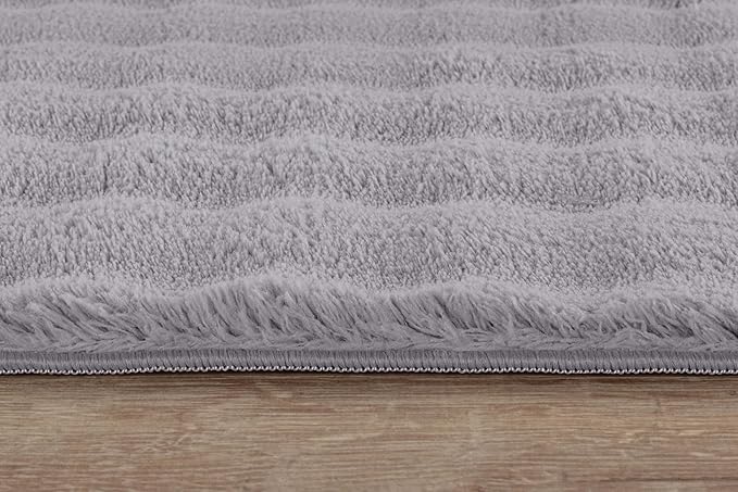 CAMILSON Modern Gray Non Slip Rug 4x6 Ultra Soft High Pile Area Rugs Non Skid Rubber Backing Durable & Easy to Clean Carpet for Living Room Bedroom Kids Room Indoor Use (4 x 6 Gray)