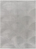 Paco Home Modern Area Rug with Minimalist Arched Lines in Neutral Grey, Size: 5'3" x 7'3"