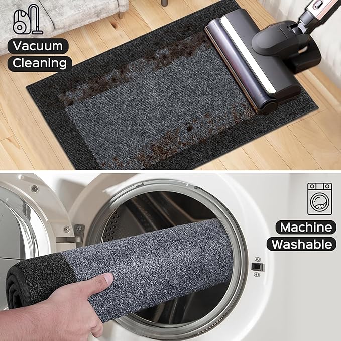 Machine Washable Kitchen Rug 32" x 48", Non Slip Indoor Door Rug, Absorbent Entrance Runner Rug for Bedroom, Hallway, Bathroom, Floor