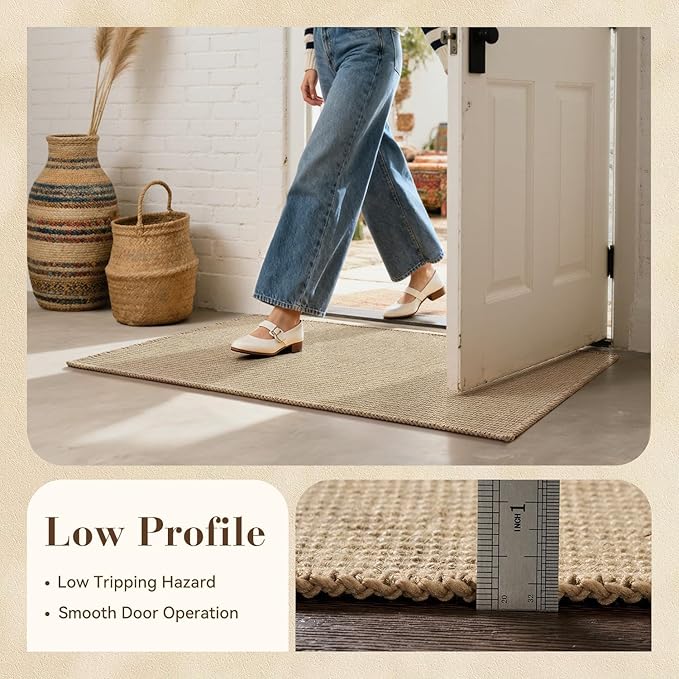 Jute Front Door Mat Indoor Entrance Indoor Door Mat Rugs for Entryway Entry Entrance Mats Inside Doormat Welcome Mats Boho 17"x42"