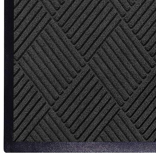 WaterHog Diamond | Commercial-Grade Entrance Mat with Rubber Border – Indoor/Outdoor, Quick Drying, Stain Resistant Door Mat (Charcoal, 3' x 4')
