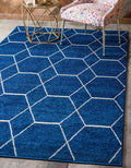 Unique Loom Trellis Frieze Collection Area Rug - Geometric (8' x 11', Navy Blue/ Ivory)
