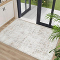 Washable 2×3 Area Rug for Entryway Indoor, Vintage Floral Small Area Rug Soft Non Slip Stain Resistant Boho Carpet for Front Door Dinning Room Kitchen Bedroom Beige