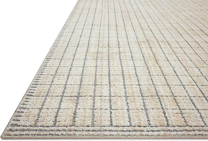 Loloi Amber Lewis Bexley Collection BEX-04 Slate/Natural 7'-10" x 10' Area Rug Neutral, Textured, Living, Bedroom, Dining, Carpet