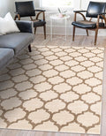 Rugs.com Lattice Collection Rug – 10x13 Beige and Light Brown Medium-Pile Rug Perfect for Living Rooms, Large Dining Rooms, Open Floorplans