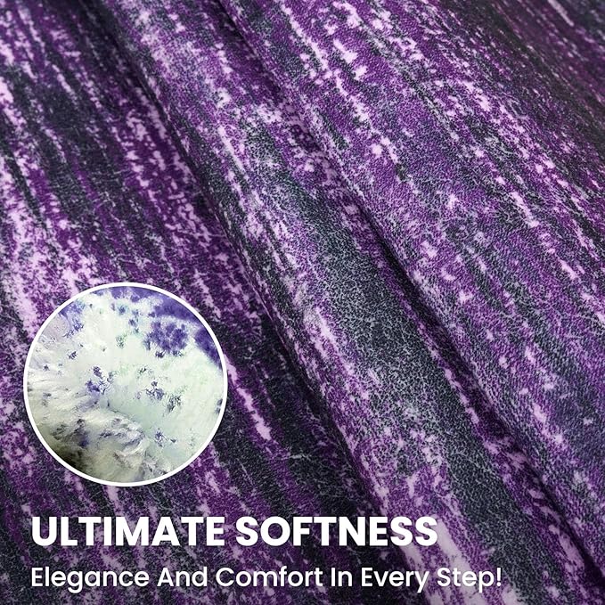 2x6 Modern Abstract Runner Rug for Hallways, Purple White Super Soft Hallway Decor Kitchen Rugs with Non-Slip, Non-Shedding Washable Runners for Entryway Bedroom Indoor