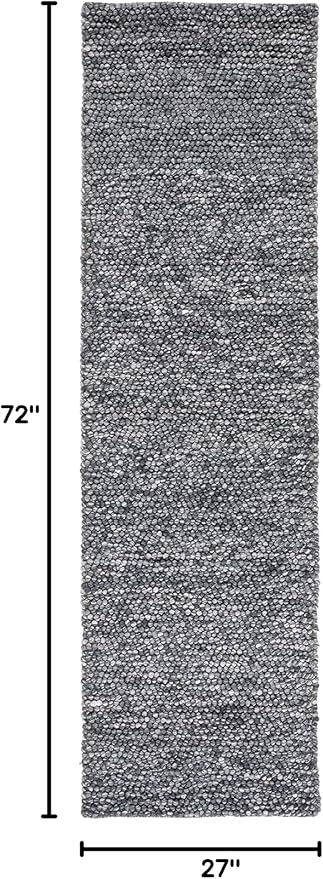 SAFAVIEH Natura Collection Runner Rug - 2'3" x 6', Dark Grey, Handmade Wool Blend, Textured Design, Ideal for Hallway, Bedroom, Foyer (NAT620H)