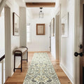 EVERGRACE Hallyway Area Runner Rugs 2x10, Boho Floral Faux Wool Indoor Outdoor Rugs, Washable Rugs for Bedroom Dining Room Living Room Kitchen, Low Pile Floor Mat Carpet for Home Decor, Gray