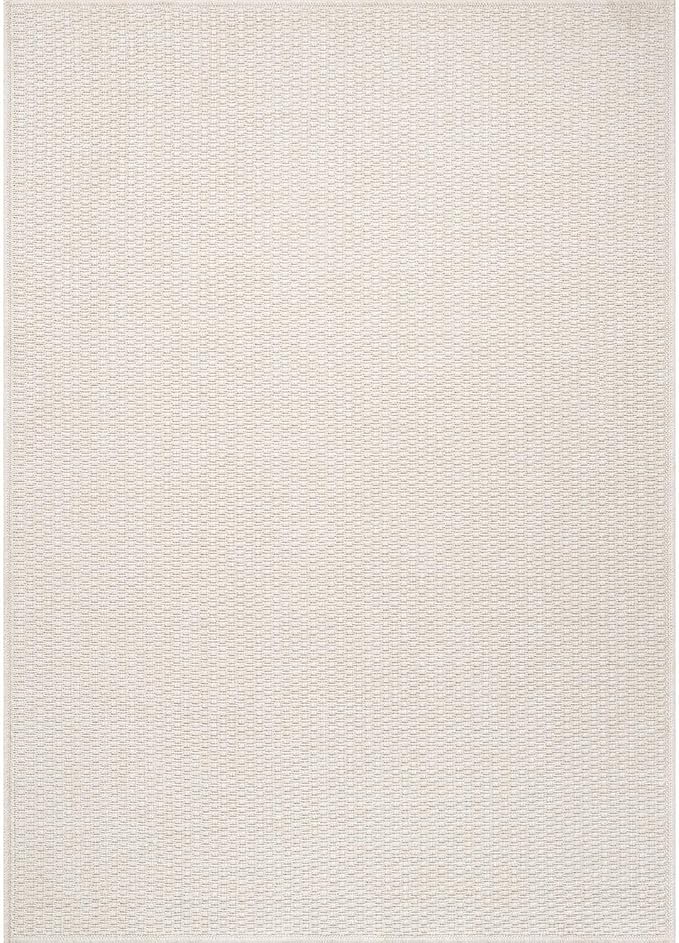Easy Jute Rugs 4x6 White Color Living Room Indoor Outdoor Area Rug for Farmhouse Patio and Kitchen Rug High Traffic Washable Easy to Clean Solid Boho Woven Design Outside Carpet (4 x 6)