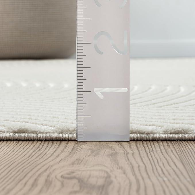 Abani Cream Area Rug for Living Room, Bedroom- Zen Reiki Pattern- 2'6" x 6' -Durable & Easy to Clean