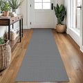 EARTHALL Washable Runner Rug 2x7 Ft Non Slip Runners for Hallways Cotton Rubber Backed Kitchen Runner Braided Indoor Floor Carpet Runners for Entryway, Hallway, Kitchen, Bedroom, Charcoal Gray