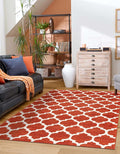 Rugs.com Lattice Collection Rug – 5x8 Light Terracotta Medium-Pile Rug Perfect for Bedrooms, Dining Rooms, Living Rooms