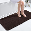 OLANLY Bathroom Rugs 47x20, Extra Soft Absorbent Chenille Bath Rugs, Rubber Backing Quick Dry, Machine Washable Bath Mats for Bathroom Floor, Tub and Shower, Home Decor Accessories, Brown