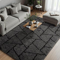Zentavio Area Rugs for Living Room Large Rugs for Bedroom 6x9 Carpet Fluffy Fuzzy Soft Shag Aesthetic Plush High Pile Gray Throw Rug for Nursery Kids Room Dorm Triangle Grey