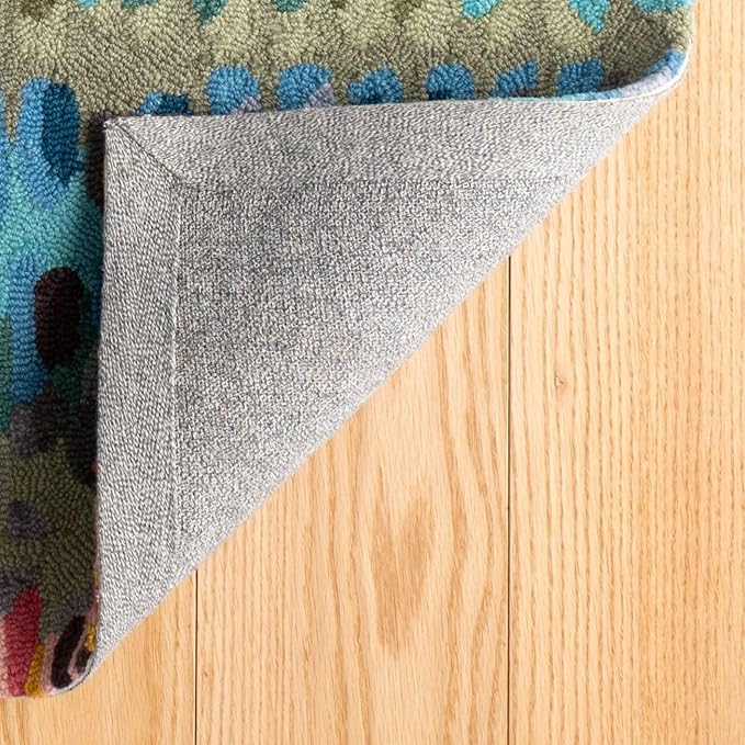 Dash and Albert Paint Chip Wool Area Rug - 5' x 8' Multicolor Graphic Hand Micro Hooked Accent Rug - Durable, High Traffic Areas Hallway, Living Room, Stairs