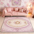 Light Pink Large Area Rug 5x7 Antique Decor Boho Floral Living Room Rug | Bohemian Flowers Rugs for Bedroom, Minimalist Damask Victorian Carpet Indoor Floor Mat