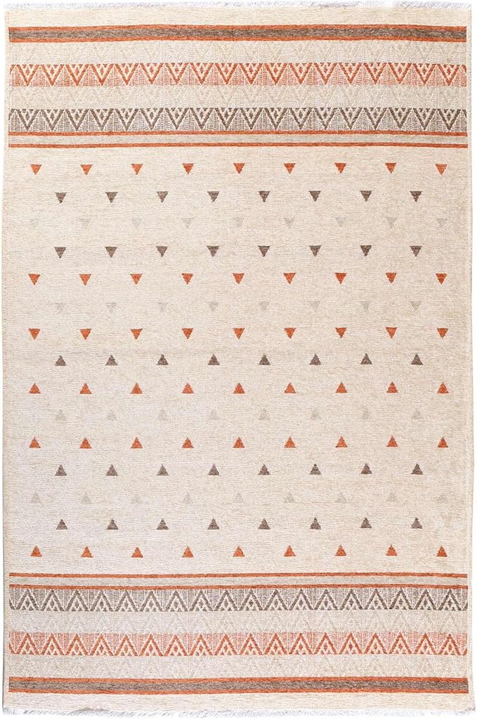 Alfa Rich 7x10 Beige Terracotta Washable Area Rugs for Living Room Kitchen Bedroom Decor Rug