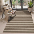 Lahome Striped Easy Jute Rug, 3x5 Outdoor Patio Porch Rug Washable Rugs for Entryway, Indoor Outdoor Living Room Carpets, Farmhouse Neutral Non Slip Carpet for Backyard Bedroom RV, Khaki
