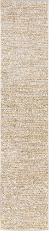 Nourison Home Nourison Essentials Ivory Gold 2'2" x 10' Area Rug - Easy Clean, Non Shedding, Bed Room, Living Room, Dining Room, Kitchen (10' Runner)