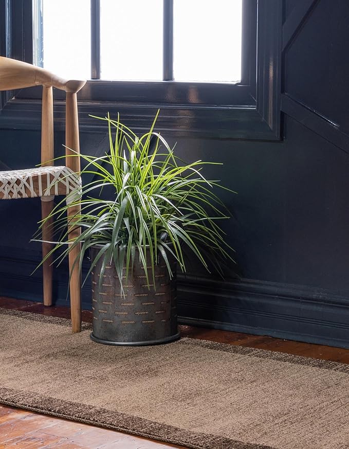 Rugs.com Angelica Collection Rug – 6 Ft Runner Light Brown Medium-Pile Rug Perfect for Hallways, Entryways