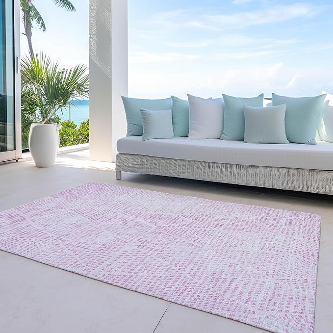Addison Rugs Chantille ACN591 Pink 3' x 5' Indoor Outdoor Area Rug, Easy Clean, Machine Washable, Non Shedding, Bedroom, Living Room, Dining Room, Kitchen, Patio Rug