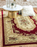 Unique Loom Versailles Collection Traditional Classic Floral Motif Area Rug (7' 0 x 10' 0 Rectangular, Burgundy/ Ivory)