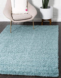 Unique Loom Solid Shag Collection Area Rug (8' x 11' Rectangle, Light Slate Blue)