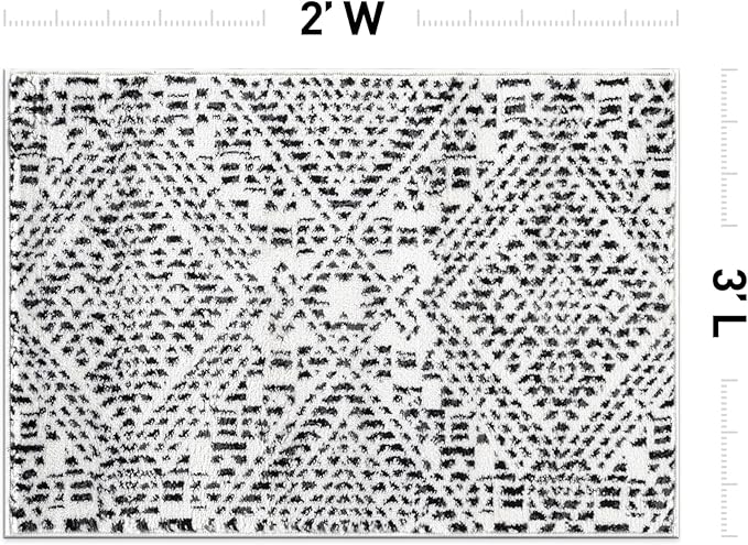 Rugshop Boho Cream Tribal Area Rug 2x3 – Modern Indoor Carpet for Living Room, Bedroom, or Entryway – Non-Shedding, Low Pile Geometric Design 2' x 3'