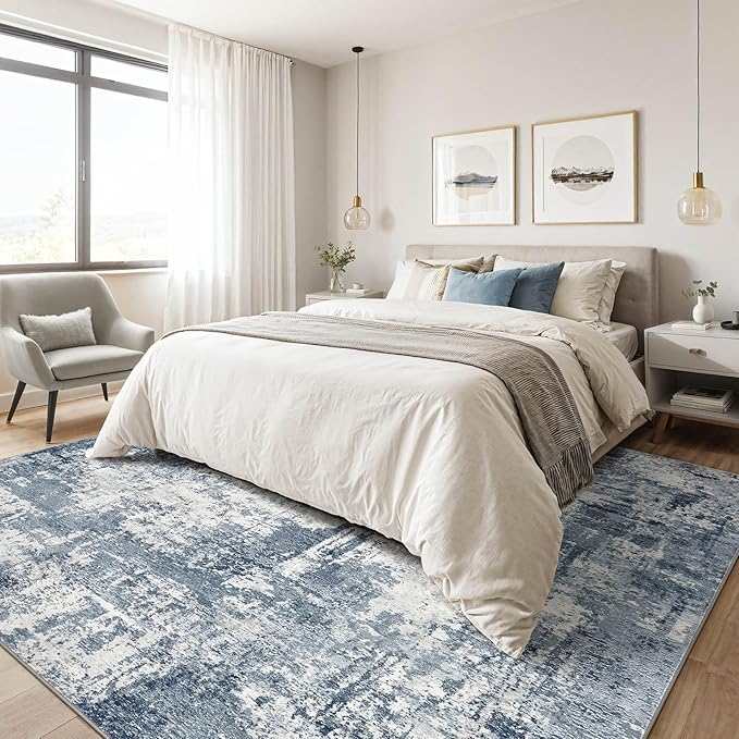6X9 Area Rugs Living Room: Washable Large Abstract Soft Rug Stain Resistant Indoor Non-Slip Carpet for Men Modern Home Enthusiasts Aged 25-45 - High Traffic Areas - Bedroom Office Dining Room
