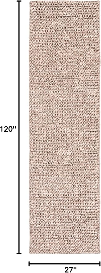 SAFAVIEH Natura Collection Runner Rug - 2'3" x 10', Brown, Handmade Wool Blend, Textured Design, Ideal for Hallway, Bedroom, Foyer (NAT620T)