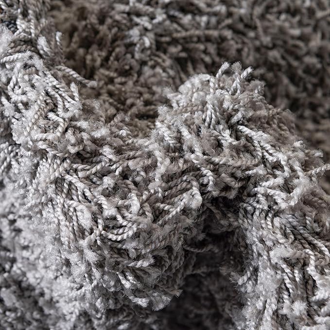 Unique Loom Solid Shag Collection Area Rug (8' Octagon, Cloud Gray)