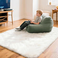4x6 Solid Fluffy White Area Rug – Washable, Durable, Living Room Rug, Non-Slip High Pile Shag Rugs for Bedroom, Living Room, Bedside, Dorms, Nursery Rooms, Kids Room, Soft Indoor Floor Carpet