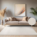 Paco Home Modern Area Rug with Raised Curved Line Pattern – Minimalist Design in Cream, Size: 2'8" x 4'11"