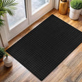 CAMILSON Modern Black Non Slip Door Mat Rug 2x3 Ultra Soft High Pile Entryway Rugs Non Skid Rubber Backing Durable & Easy to Clean Carpet for Kitchen Bathroom Indoor Use (2 x 3 Black)