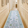 Fame Living Cream Green Oushak Rug, Modern Rugs, Vintage, Turkish, Eclectic, Floral, Pastel, Washable, Small Throw, Accent Area Rug for Living Room, Bedroom, Kitchen, Bathroom, 2'5"x4'9