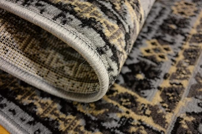 Unique Loom Taftan Collection Border Geometric Tribal Inspired Design Area Rug (2' 2 x 3' 0 Rectangular, Gray/ Black)