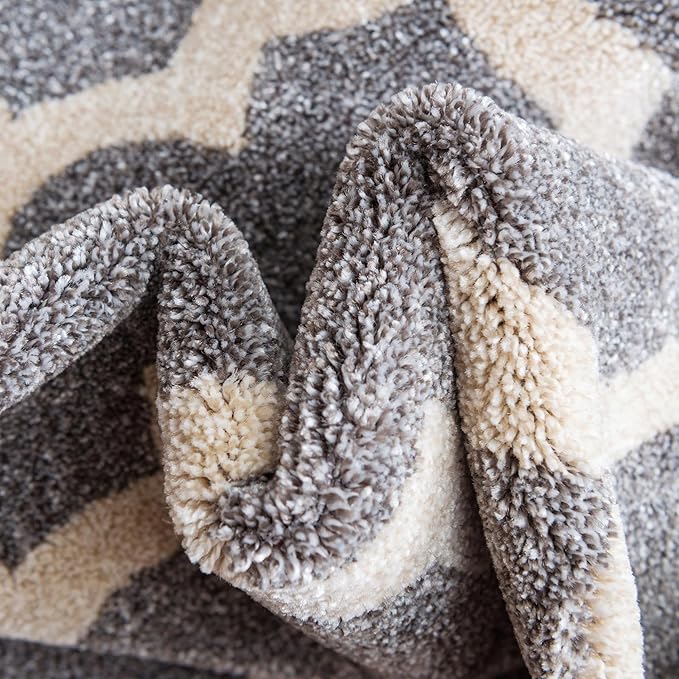 Rugs.com Lattice Collection Rug – 9' x 12' Dark Gray Medium Rug Perfect for Living Rooms, Large Dining Rooms, Open Floorplans