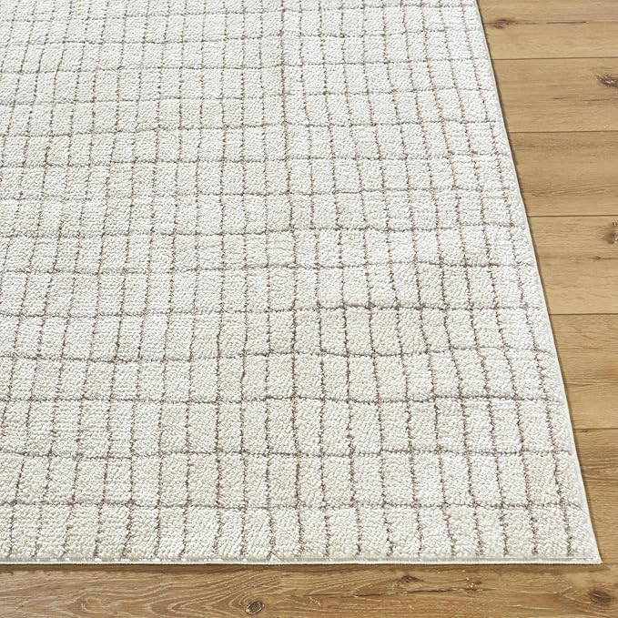 Livabliss x Our PNW Home Cascade Minimalist Striped Area Rug, 2'7" x 12', Ivory/Light Brown