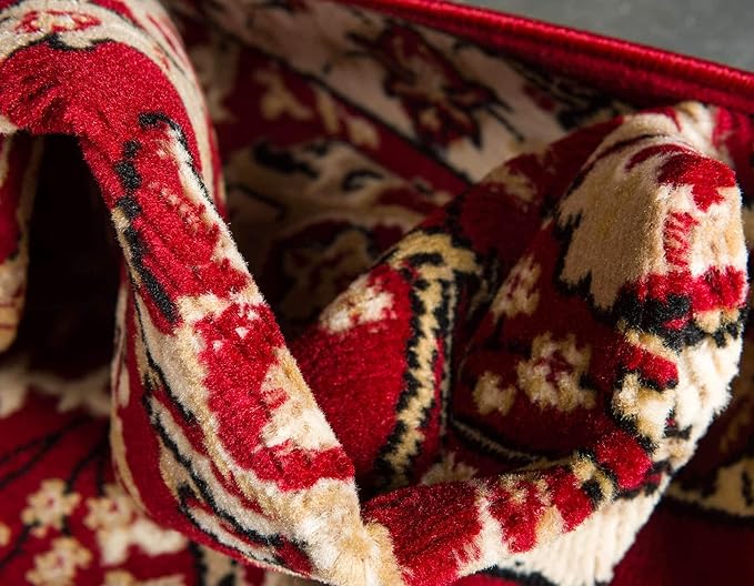 Unique Loom Espahan Collection Area Rug - Cape Cod (9' 10" x 13' 1" Rectangle, Red/ Beige)