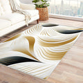 Elegant Wave Design Rug, 5x7 Rug, Abstract Rugs for Living Room Bedroom, Modern Large Area Rug, Washable Rug Non Slip Soft Indoor Carpet, Elegant Wave Design Home & Room Decor