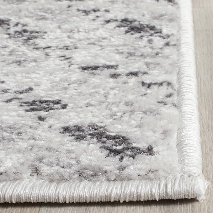 SAFAVIEH Area Rug 8x10 - Adirondack Collection - Large - Ivory & Charcoal, Chevron Pattern, Non-Shedding & Easy Cleaning, Ideal for Living Room, Bedroom, Office, Dining Space (ADR104N)