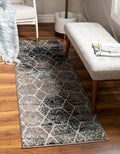 Unique Loom Trellis Frieze Collection Area Rug - Geometric (2' x 13' Runner, Blue Multi/ Ivory)