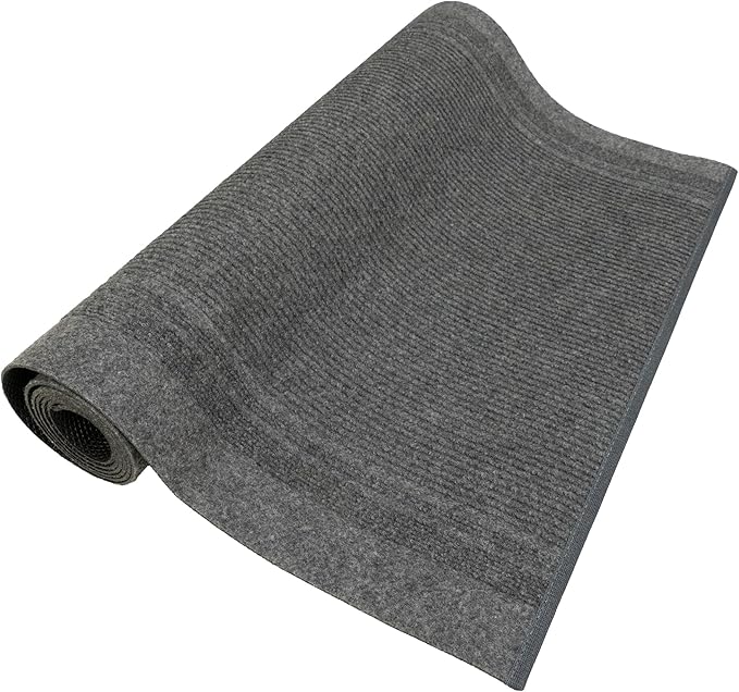 English Home Custom Size Non Slip Striped Design Light Weight Durable PVC Backing Thin Pile Runner Rug (36" x 11')
