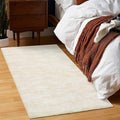 RUGSREAL Small Contemporary Area Rug Modern Solid Indoor Throw Carpe Machine Washable Non-Slip Low-Pile Area Rug for Living Room Bedroom Laundry, 2' x 3' Cream-White